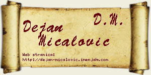 Dejan Mićalović vizit kartica